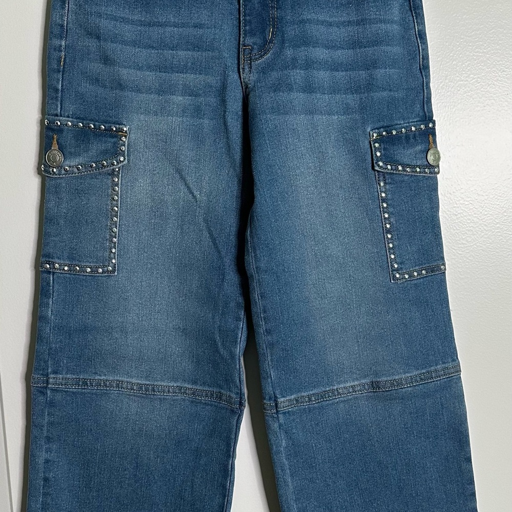 Wallflower Girl Wide Leg Cargo Jeans Size 10 – The Alexis Fit, Studded Pockets